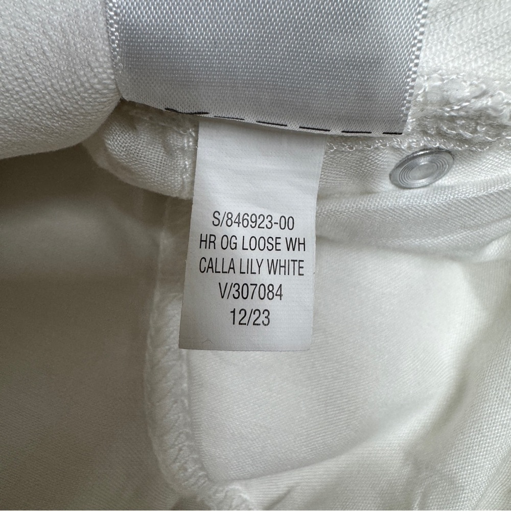 {Old Navy} "High Rise OG Loose" White Distressed Straight Leg Denim Jeans - Picture 6 of 7